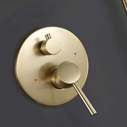 Ensemble de douche encastrée Vincent – Douchette à main – Or brossé