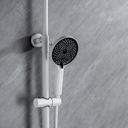Ensemble de douche à effet pluie avec thermostat – Violetta – Affichage numérique – Blanc