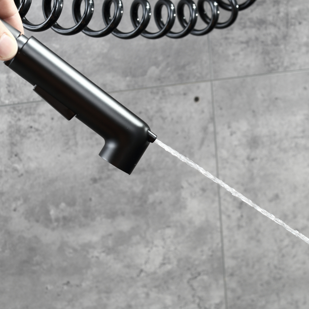 Ensemble de douche à effet pluie encastré - Bruno - Noir