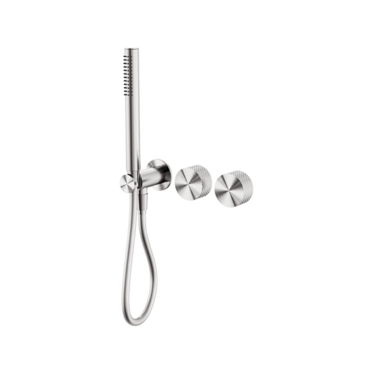 Robinet de douche encastré Valencia - Douchette à main - Sans plaque arrière - Nickel brossé