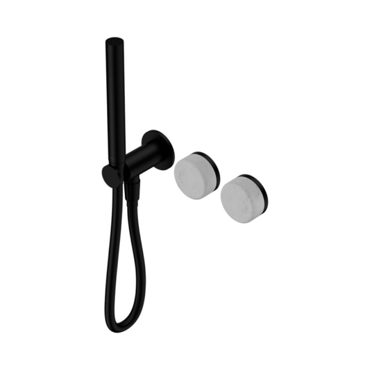 Robinet de douche encastré – Sorrento – Carrara – Douchette à main – Sans plaque arrière – Noir mat