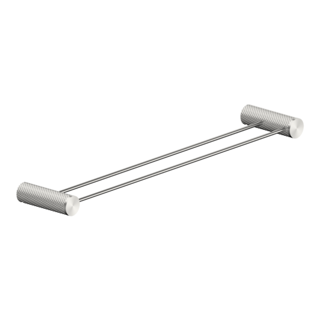 Porte-serviettes double Valencia - Nickel brossé