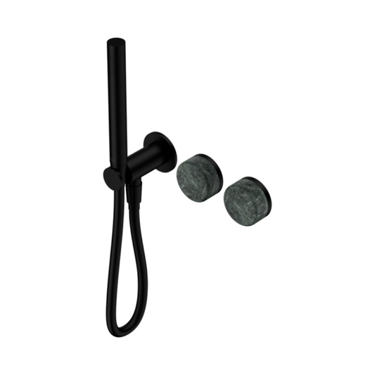 Robinet de douche encastré – Sorrento – Verde Alpi – Douchette à main – Sans plaque arrière – Noir mat