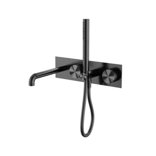 Robinet de baignoire encastré Valencia - Douche à main et sortie - Graphite