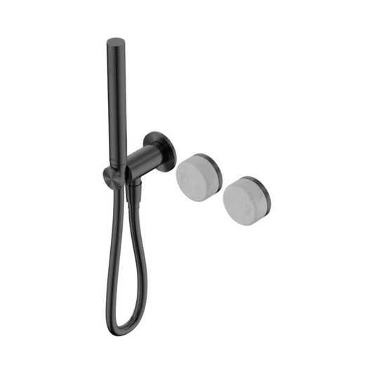 Robinet de douche encastré – Sorrento – Carrara – Douche à main – Sans plaque arrière – Gris gun metal