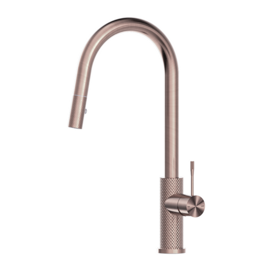 Robinet de cuisine Valencia – Rétractable avec fonction spray – Bronze brossé