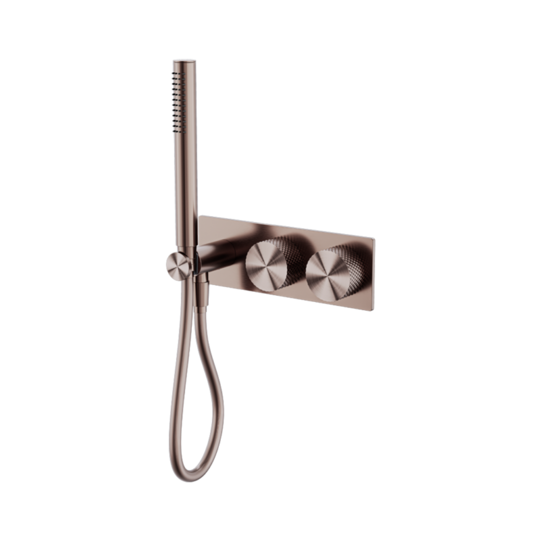 Robinet de douche encastré Valencia - Douchette à main - Bronze brossé