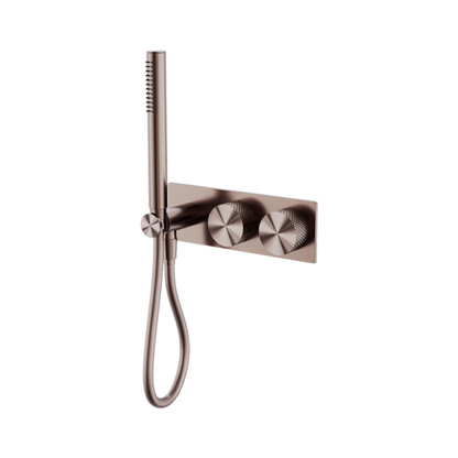 Robinet de douche encastré Valencia - Douchette à main - Bronze brossé