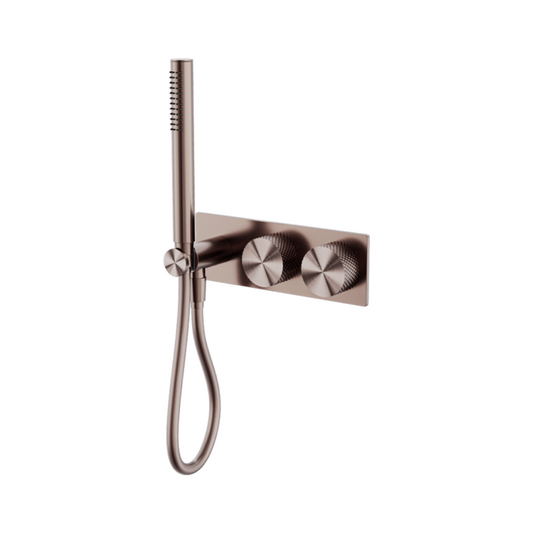 Robinet de douche encastré Valencia - Douchette à main - Bronze brossé