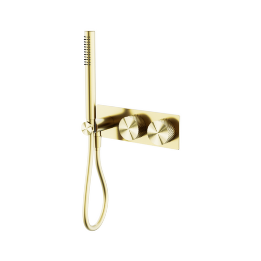 Robinet de douche encastré Valencia - Douchette à main - Or brossé