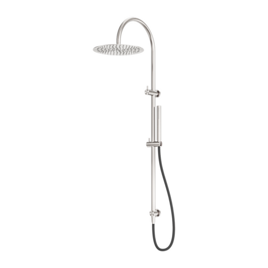 Buitendoucheset Capri – Avec robinet mélangeur – Douche pluie & Douche à main - Nickel brossé