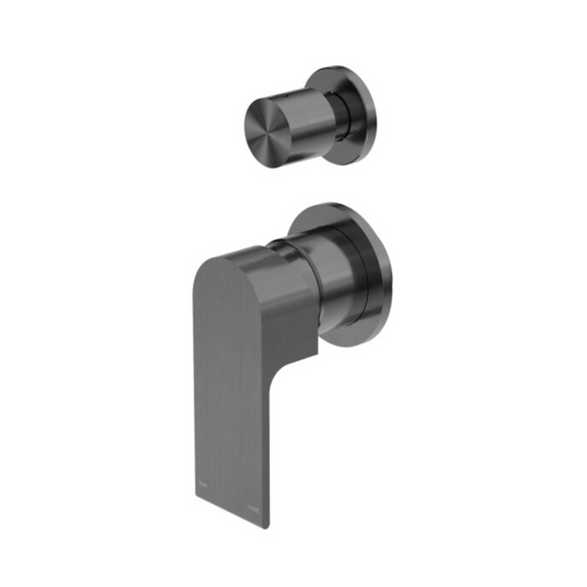 Robinet encastré avec diverteur – Portofino - 2 trous - Gris métal gun