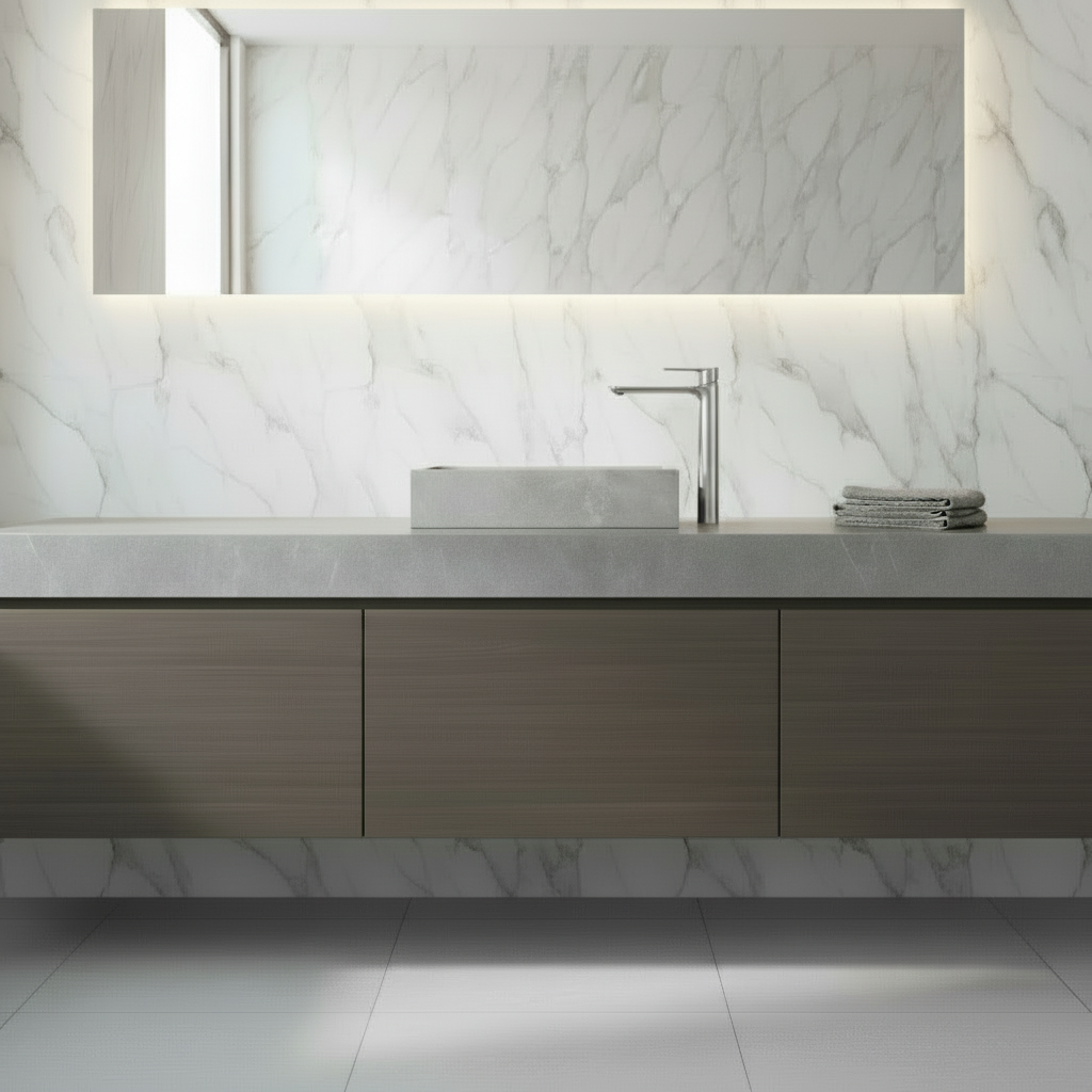 Robinet de baignoire indépendant Lisandro – Sortie d'eau en cascade – Nickel brossé