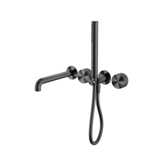 Robinet de bain encastré Valencia - Douche à main et sortie - Sans plaque arrière - Graphite