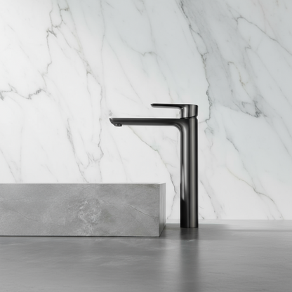 Robinet de baignoire indépendant Lisandro – Sortie d'eau en cascade – Nickel brossé