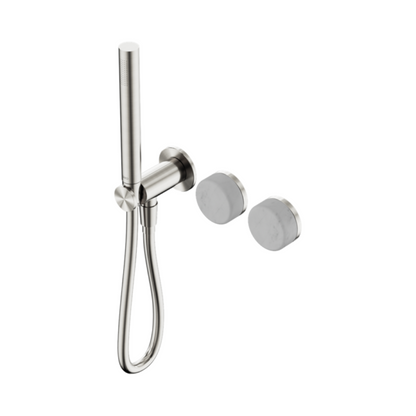 Robinet de douche encastré – Sorrento – Carrara – Douche à main – Sans plaque arrière – Nickel brossé