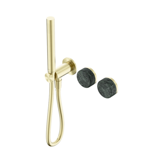 Robinet de douche encastré – Sorrento – Verde Alpi – Douchette à main – Sans plaque arrière – Or brossé