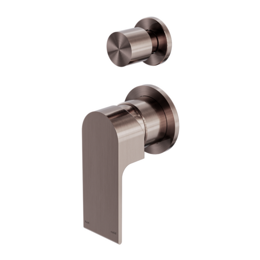 Robinet encastré avec diverteur – Portofino - 2 trous - Bronze brossé