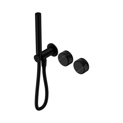 Robinet de douche encastré – Sorrento – Marquina Black – Douche à main – Sans plaque arrière – Noir mat