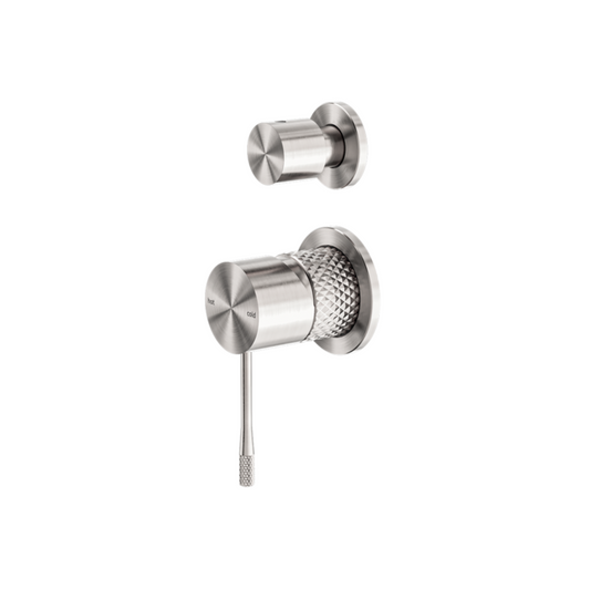 Robinet encastré avec diverteur – Valencia - 2 trous – Nickel brossé