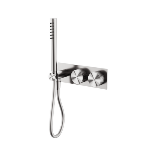 Robinet de douche encastré Valencia - Douche à main - Nickel brossé