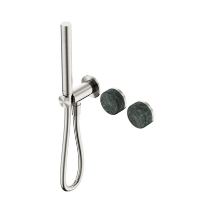 Robinet de douche encastré – Sorrento – Verde Alpi – Douchette à main – Sans plaque arrière – Nickel brossé