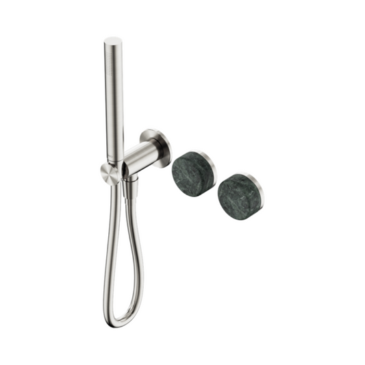 Robinet de douche encastré – Sorrento – Verde Alpi – Douchette à main – Sans plaque arrière – Nickel brossé