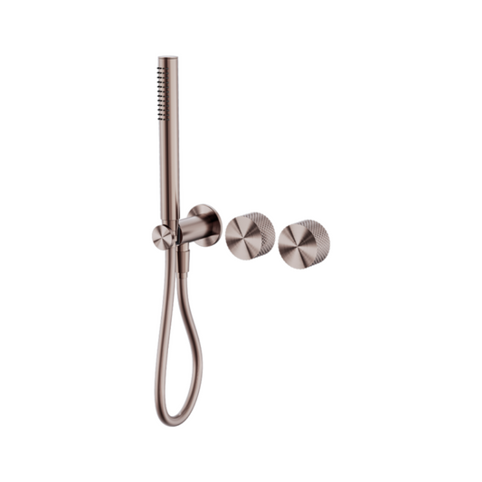 Robinet de douche encastré Valencia - Douchette à main - Sans plaque arrière - Bronze brossé