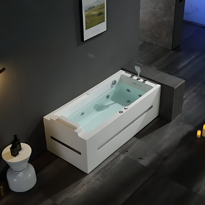 Baignoire de massage indépendante – Monaco Luxe – Blanc brillant – 160x75x63 cm