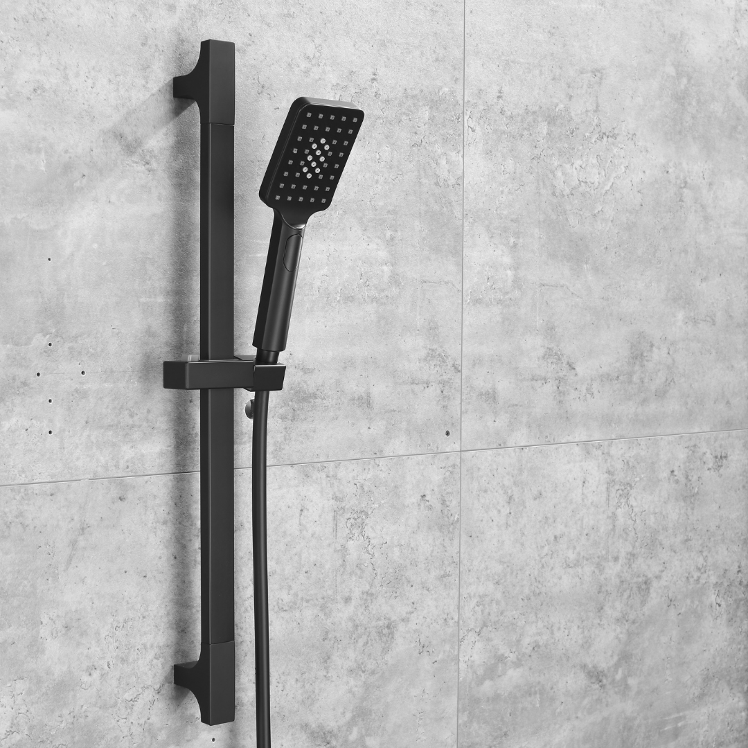 Ensemble de douche à effet pluie encastré - Bruno - Noir