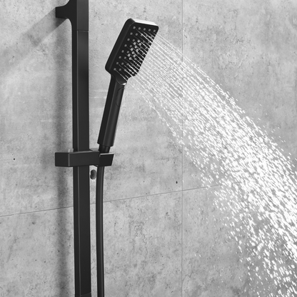 Ensemble de douche à effet pluie encastré - Bruno - Noir