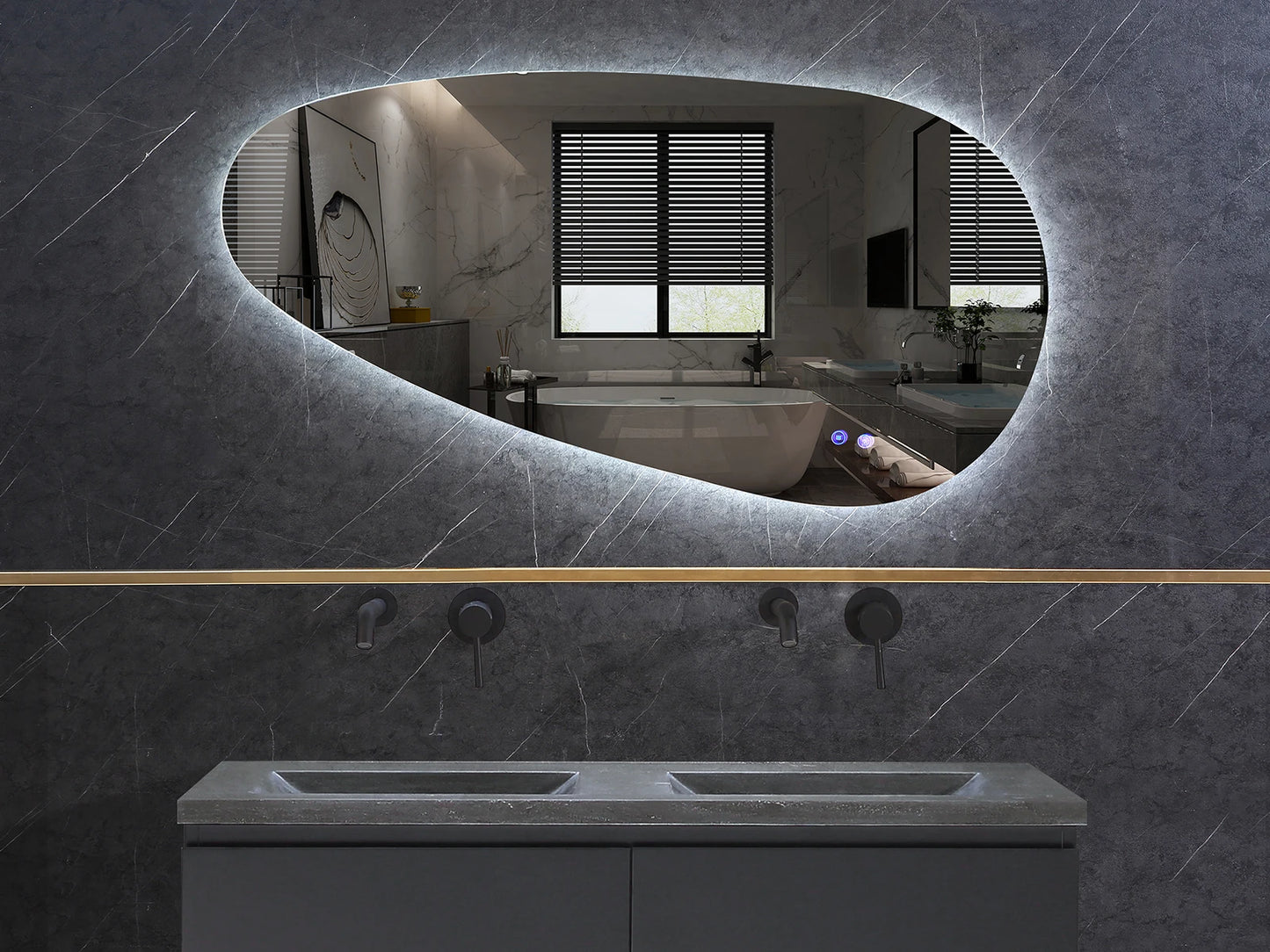 Miroir de salle de bain LED - Horizontal ou vertical - Darla 120x60cm
