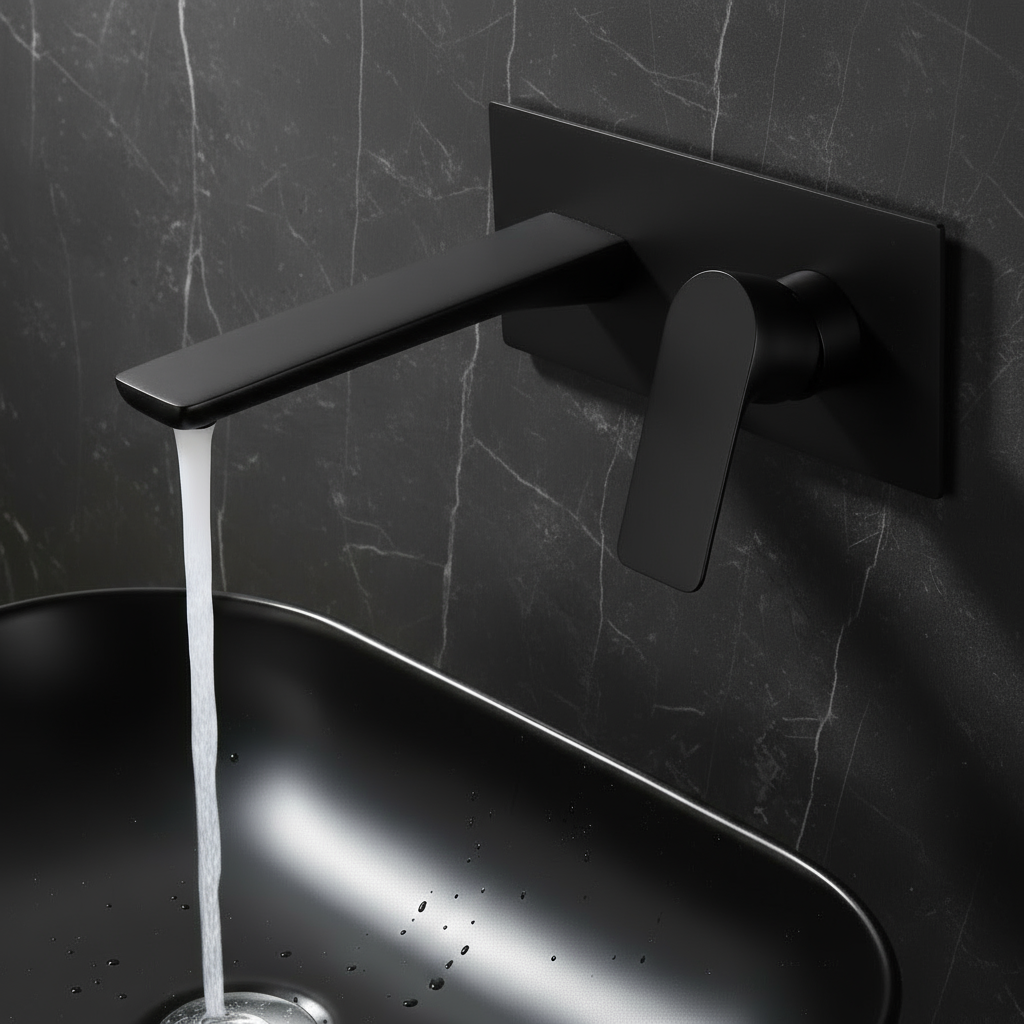 Robinet de baignoire indépendant Lisandro – Sortie d'eau en cascade – Nickel brossé