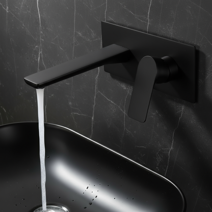 Robinet de baignoire indépendant Lisandro – Sortie d'eau en cascade – Nickel brossé