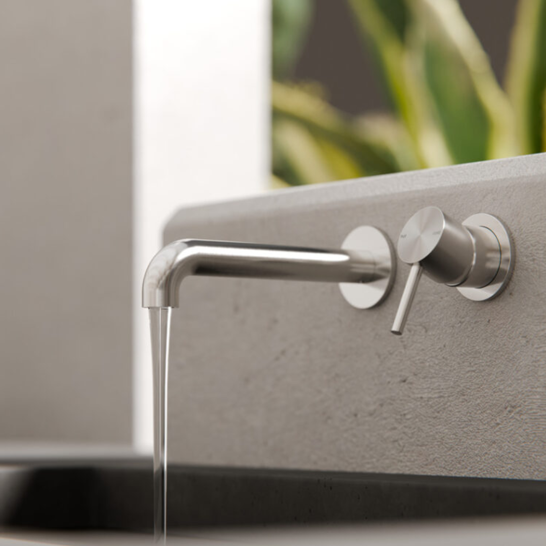Robinet de lavabo encastré Capri – Sans plaque arrière - Nickel brossé