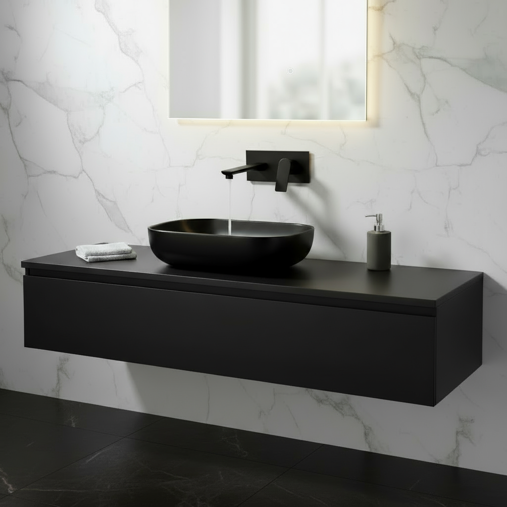 Robinet de baignoire indépendant Lisandro – Sortie d'eau en cascade – Nickel brossé