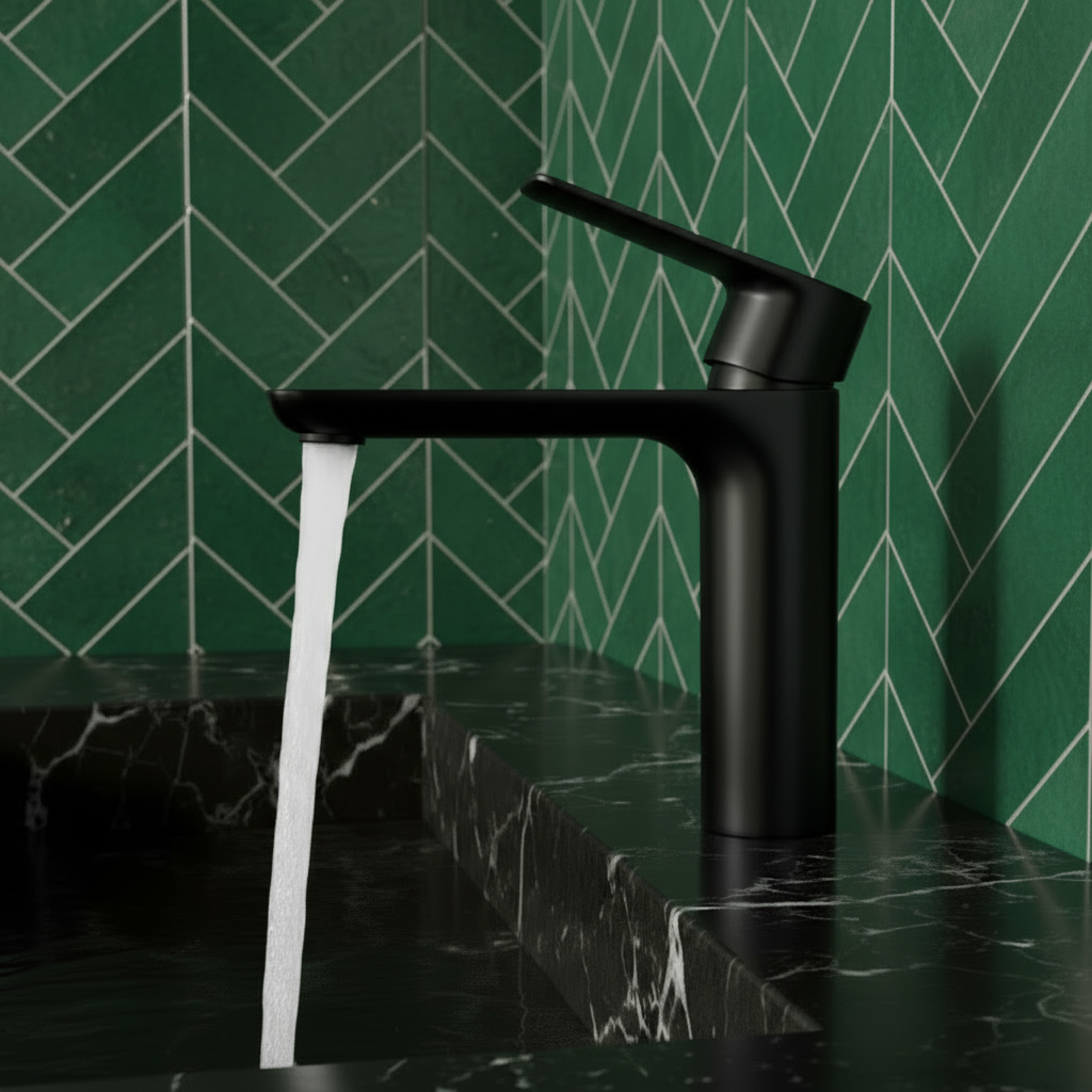 Robinet de baignoire indépendant Lisandro – Sortie d'eau en cascade – Nickel brossé