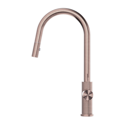 Robinet de cuisine Valencia – Rétractable avec fonction spray – Bronze brossé