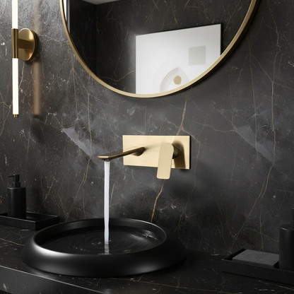 Robinet de baignoire indépendant Lisandro – Sortie d'eau en cascade – Nickel brossé