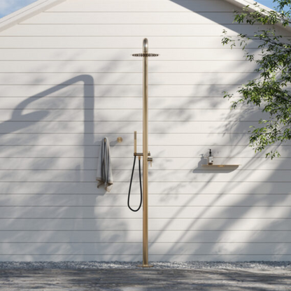 Buitendoucheset Capri – Indépendant – Douche de pluie & Douche à main - Or brossé