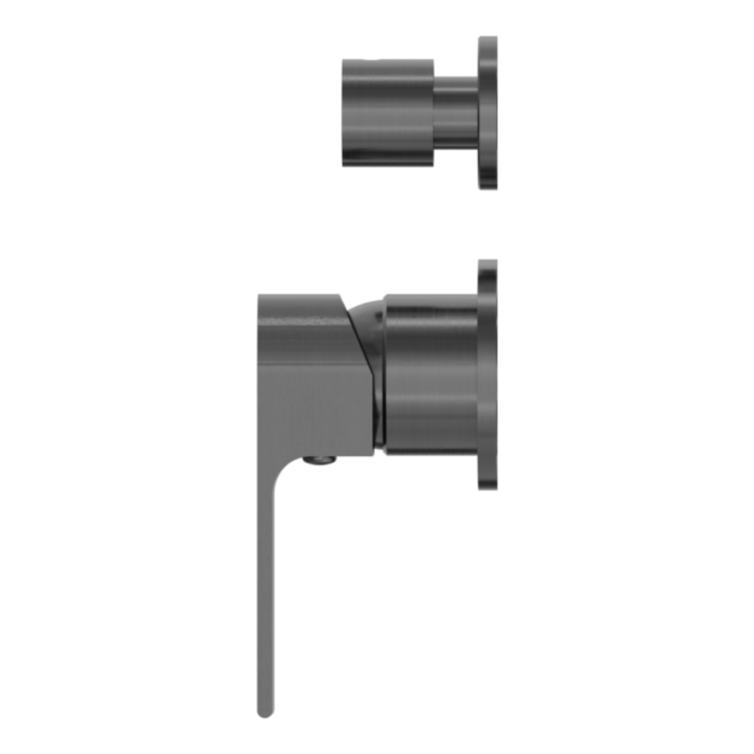 Robinet encastré avec diverteur – Portofino - 2 trous - Gris métal gun