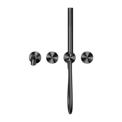 Robinet de bain encastré Valencia - Douche à main et sortie - Sans plaque arrière - Graphite