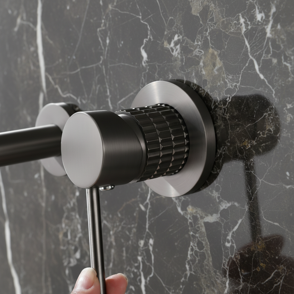 Robinet de lavabo encastré Angelica - Gris gunmetal