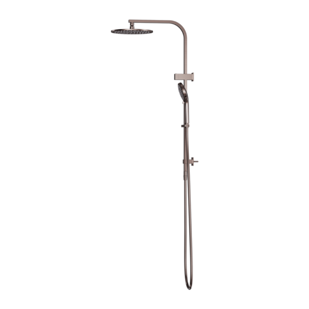 Regendoucheset Portofino - Bronze brossé - Avec robinet mélangeur encastré