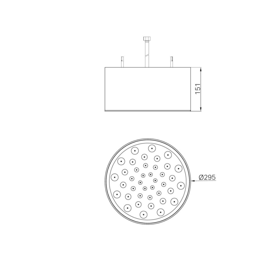 Regendouchekop Sorrento – Avec fixation au plafond - Bronze brossé - 295mm