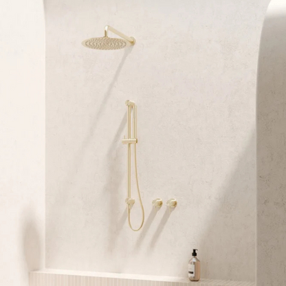 Douche à main avec barre coulissante Capri - Or brossé