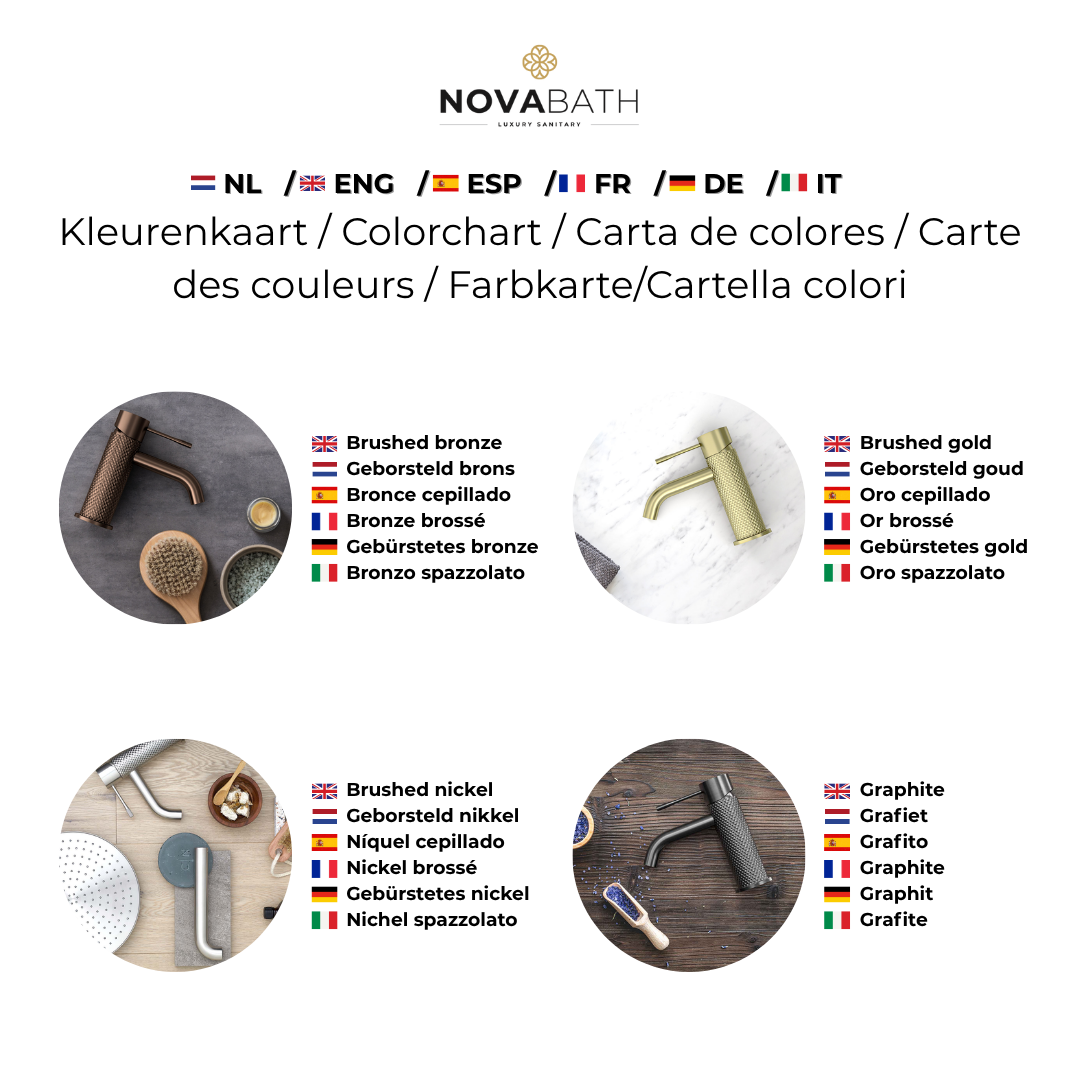 Inbouw badmengkraan Valencia - Staafhanddouche en uitloop - Zonder achterplaat - Brushed nickel