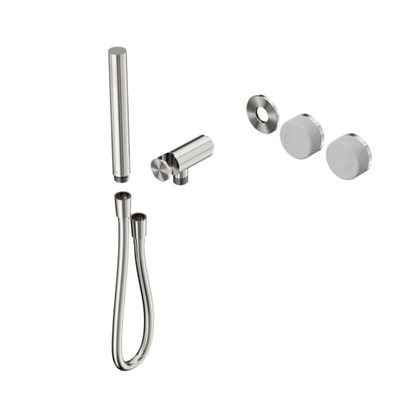 Robinet de douche encastré – Sorrento – Carrara – Douche à main – Sans plaque arrière – Nickel brossé