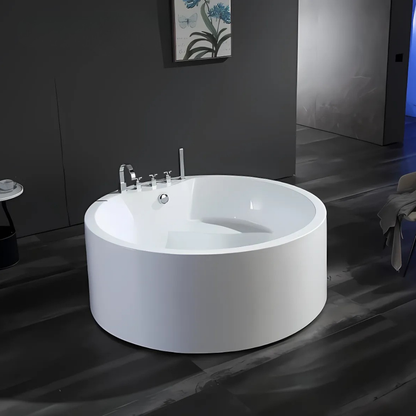 Baignoire de massage ronde indépendante – Amalfi – Blanc brillant – 154x154x58 cm