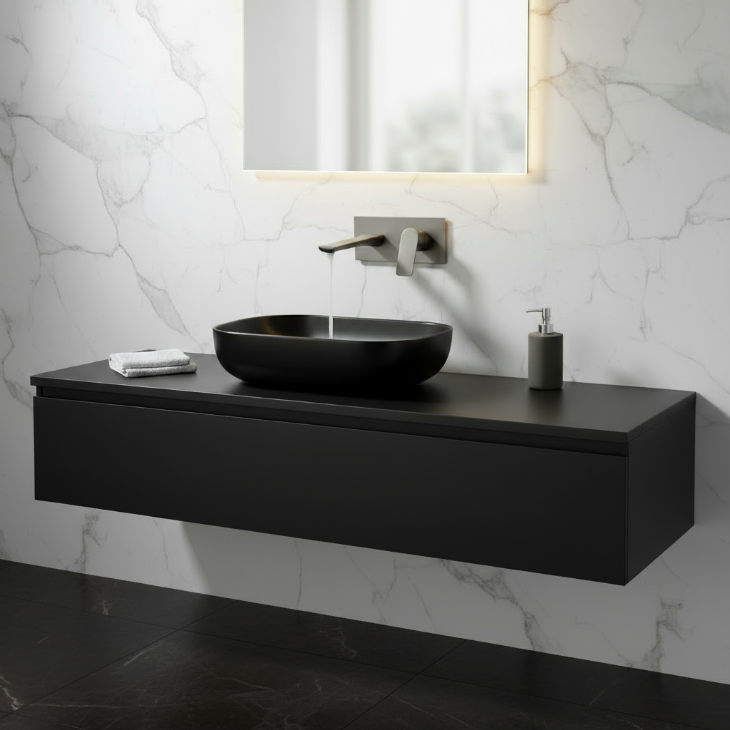 Robinet de baignoire indépendant Lisandro – Sortie d'eau en cascade – Nickel brossé